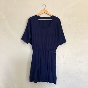 AQUA · Pleated Flounce Dress with Button Sleeve